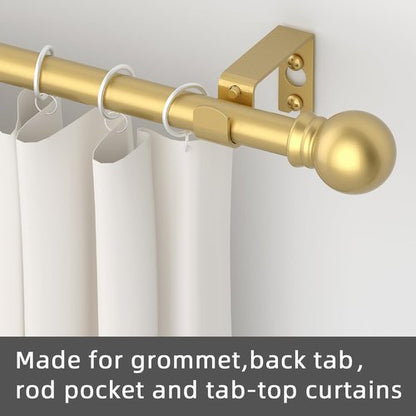GXOACKJ Decorative Gold Curtain Rods - Heavy Duty Metal Set for Windows 32-48 Inch with Brackets