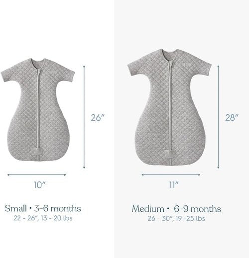 HALO Easy Transition SleepSack - Soft & Breathable Baby Sleep Sack | 100% Cotton, 1.0 TOG, Heather Grey, Small