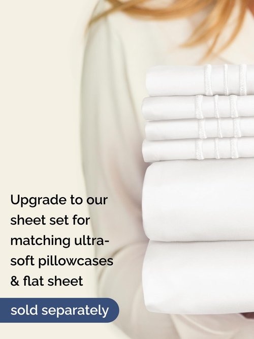 Extra Deep King Fitted Sheet - Hotel Luxury Single Fitted Sheet Only - Easily Fits 18 inch to 24 inch Mattress - Ultra Soft, Wrinkle Free with Extra Deep Pockets - Breathable & Comfy - Antique White