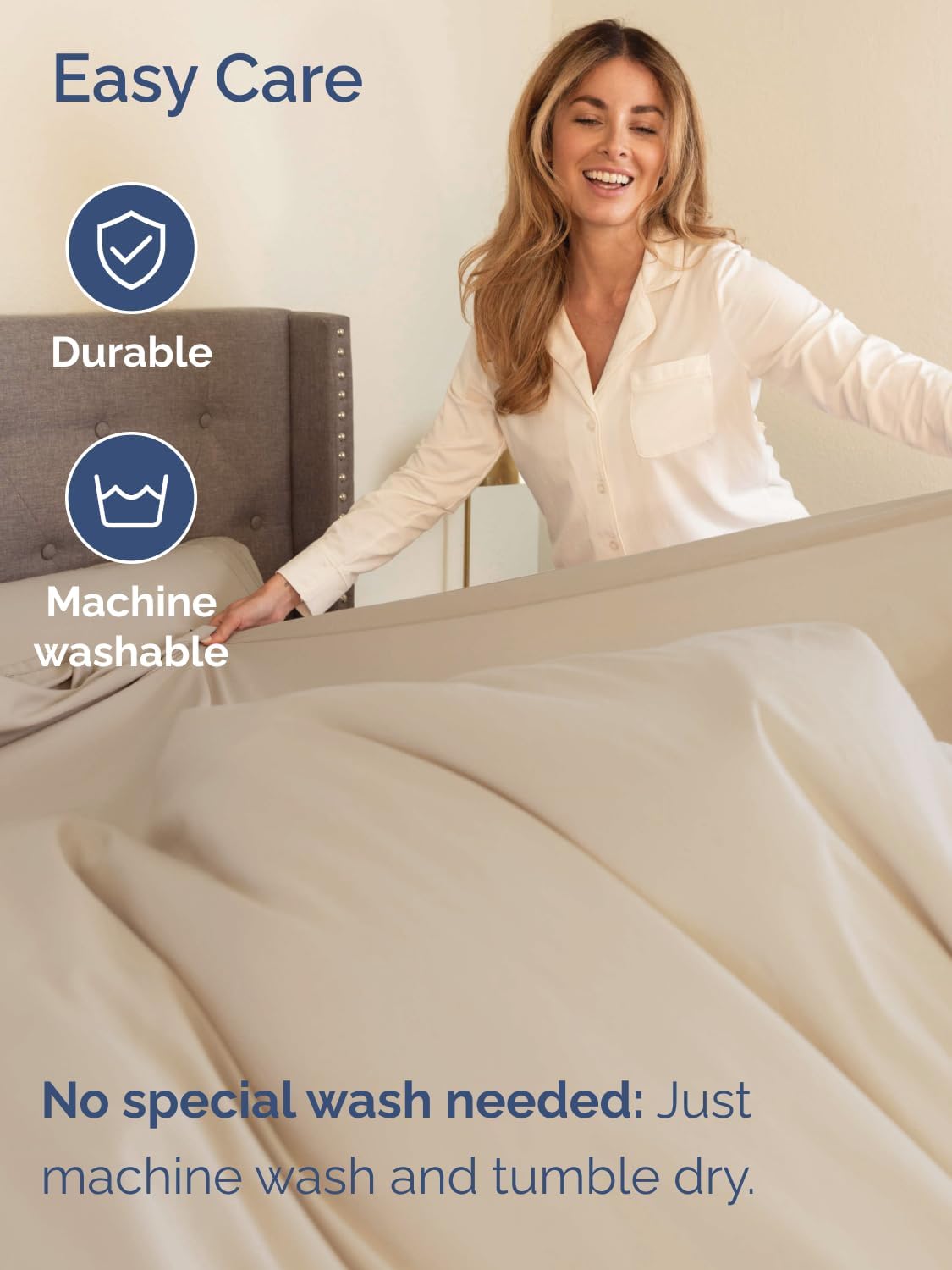 Skiennix Extra Deep Cal King Sheet Set - 6 Piece Breathable Cooling Bedding - Soft, Wrinkle-Free Wheat Color