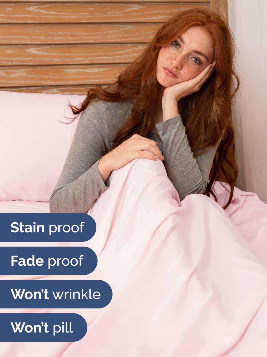Skiennix Extra Deep Split King Sheet Set - 7 Piece Cooling Bedding - Soft, Wrinkle-Free Lavender Pink