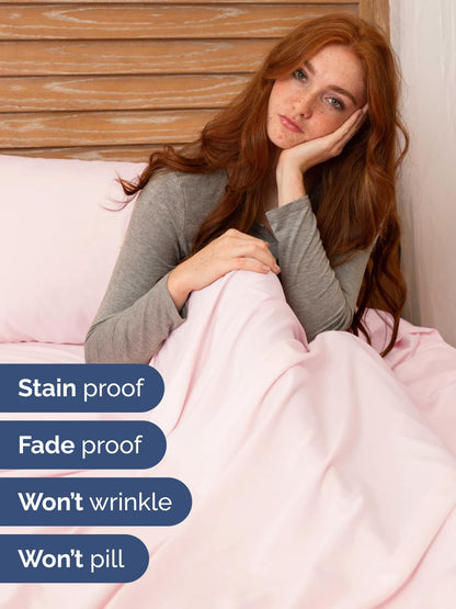 Skiennix Extra Deep Split King Sheet Set - 7 Piece Cooling Bedding - Soft, Wrinkle-Free Lavender Pink
