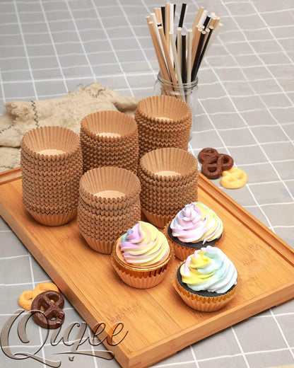 Qiqee 1000pcs Natural Cupcake Liners - No Smell Food Grade Baking Cups | Standard Size