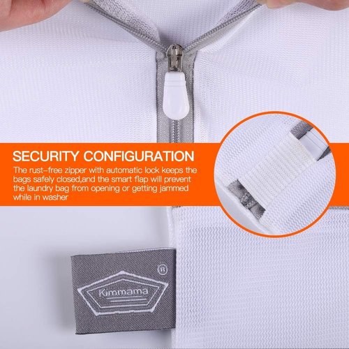 Kimmama Mesh Laundry Bag - Zippered Wash Bag for Delicates, Clothes, and Small Toys - Durable & Convenient
