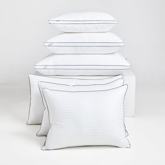 Skiennix Down Alternative Bed Pillows - King Size, Medium Support for Side & Back Sleepers | Pack of 2