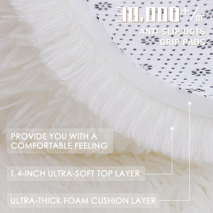OLANLY Area Rug - Soft, Fluffy Shaggy Design for Living Room or Bedroom | Machine Washable Ivory 4x8