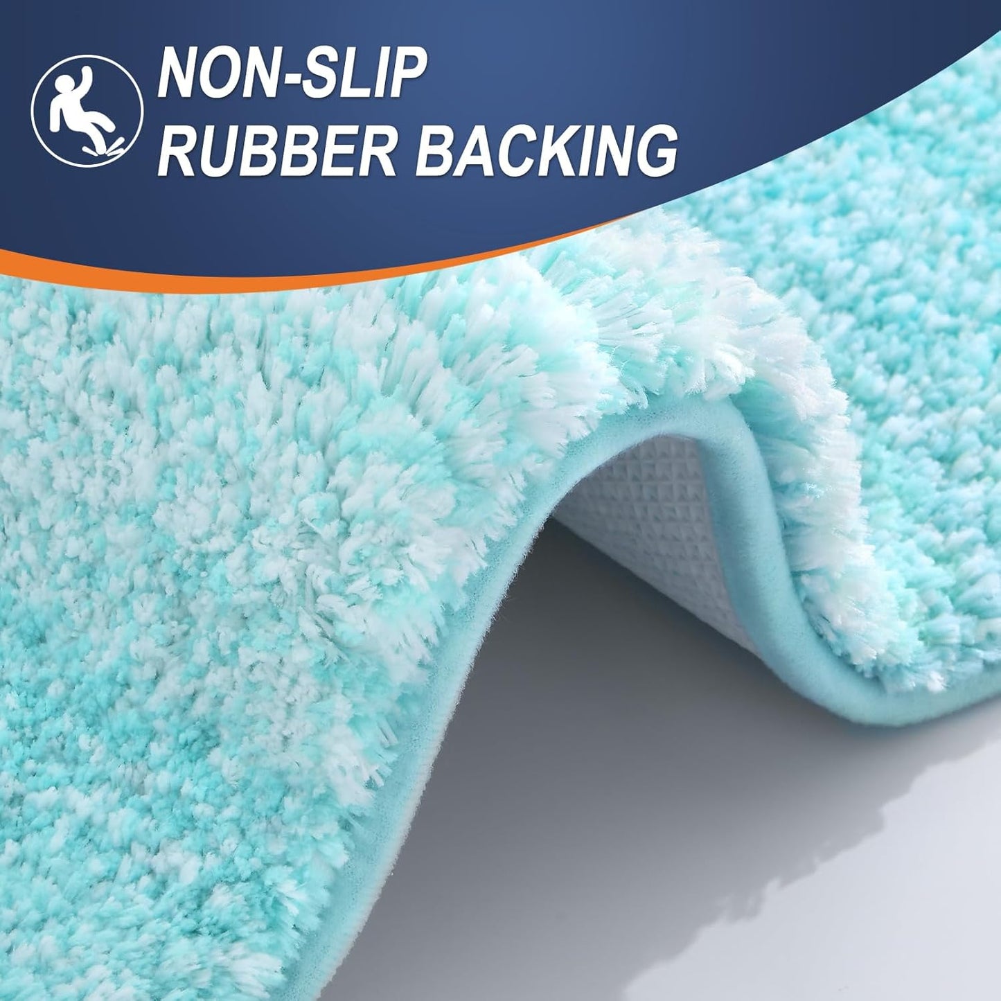 OLANLY Bathroom Runner Rugs - Extra Soft Microfiber Mat 47x24 | Quick Dry, Washable, Teal Color