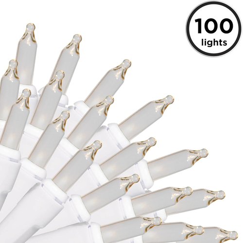 Brite Star Mini String Christmas Lights - 100 Count Clear Indoor/Outdoor 22ft with White Wire