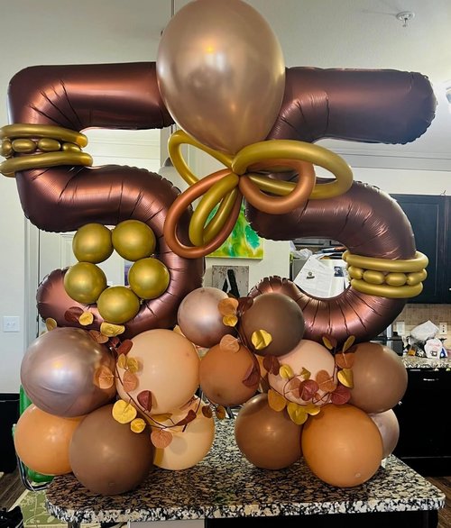 40 Inch Coffee Brown Number 4 Balloon - Perfect for Birthdays, Graduations & Weddings