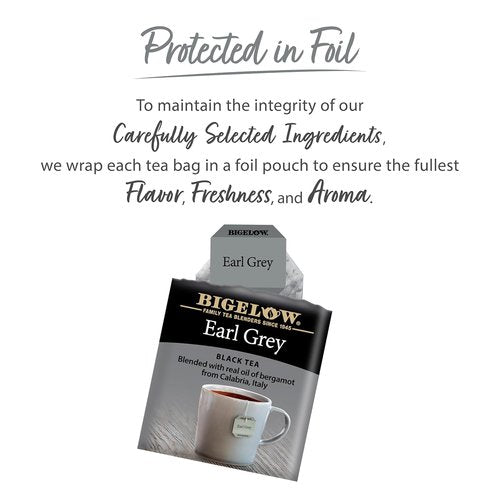 Bigelow Tea Earl Grey Black Tea - Kosher Certified, 20 Bags, 1.18 Ounces (Pack of 6)