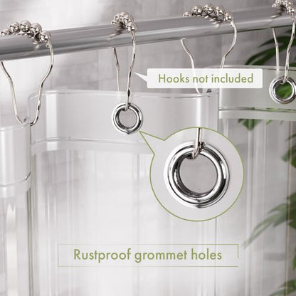 AmazerBath Extra Long Shower Curtain Liner 72x108, Clear Shower Curtain Liner Tall, Waterproof Plastic Shower Liner, Washable PEVA Shower Curtain with 3 Magnets and 12 Rustproof Metal Grommets