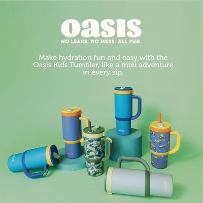 Ello Oasis 14oz Stainless Steel Toddler Tumbler - Leakproof, Double-Wall Insulated, BPA Free, Dishwasher Safe