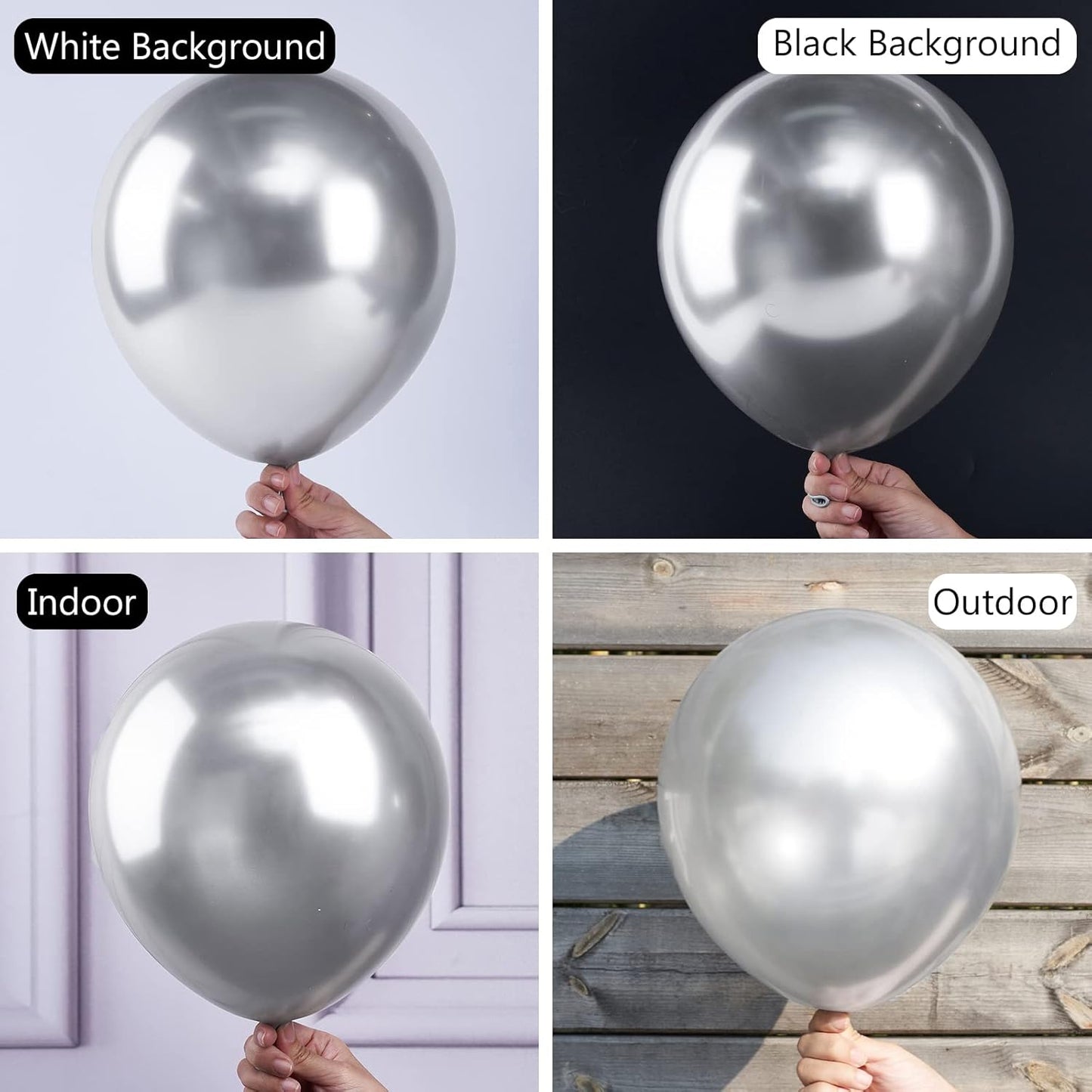 PartyWoo Metallic Gold & Silver Balloons - 100 Pack for Stunning Celebrations