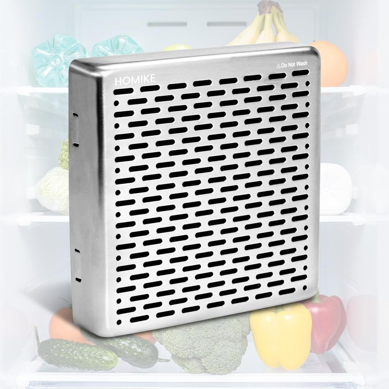 Refrigerator Deodorizer,10 Years Long Fridge Odor Eliminator,Car Air Freshener,Closet Odor Absorber,Outperforms Baking Soda and Bamboo Air Purifying Bags，Stainless Steel