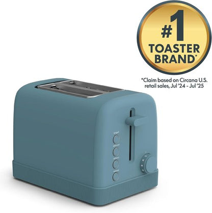 Bella 2 Slice Toaster - 6 Shade Settings with Reheat, Cancel, Bagel & Defrost Functions | 900W, Surf Color