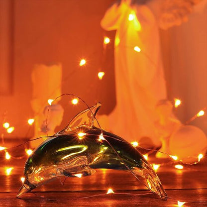 Ariceleo Mini Halloween Fairy Lights - 4 Pack Battery Operated Copper Wire String Lights | 16ft Orange for Bedroom & Party Decor