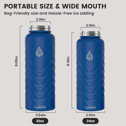 Skiennix 32oz Stainless Steel Insulated Water Bottle - 48H Cold & 24H Hot, Leak-Proof, BPA-Free | Blue