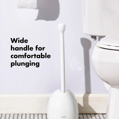 OXO Good Grips Toilet Plunger with Cover, White