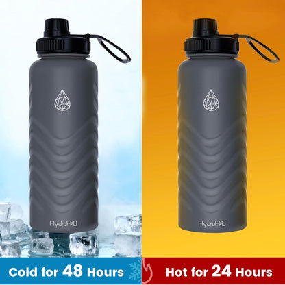 Skiennix 24oz Stainless Steel Insulated Water Bottle - 48H Cold & 24H Hot, Leak-Proof, BPA-Free | Grey