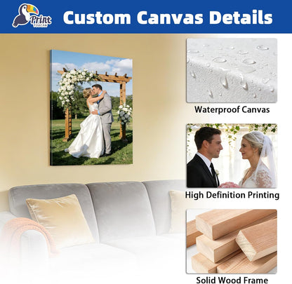 PrintToucan Custom Canvas Print - Personalized Photo Wall Art | 16x24 IN Customized Gift for Couples & Family Decor