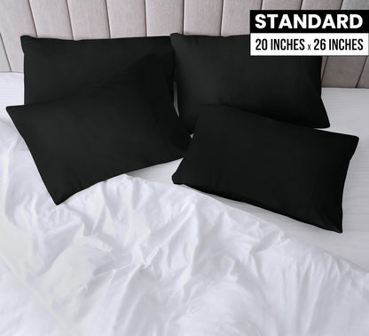 Utopia Bedding Standard Pillow Cases - 12 Pack - Soft Brushed Microfiber - Fade Resistant, Black 20x26 Inches