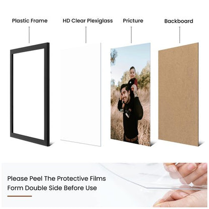 Heimlove 8x10 Picture Frame Set of 5,Black Photo Frames Display 8"x10" Pictures,Picture Frames 8x10 Wall Gallery Collage Tabletop or Wall Mount,Poster Frame Display for Certificate Document