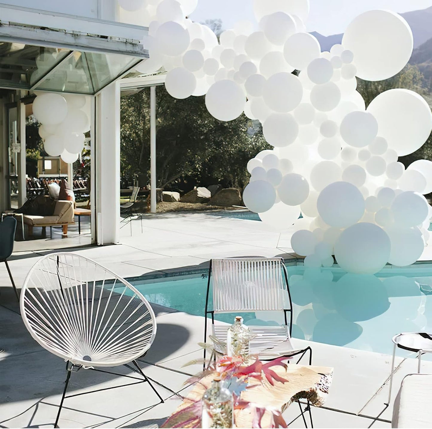 PartyWoo White & Pale Aqua Balloons - 280 Pack for Stunning Celebrations
