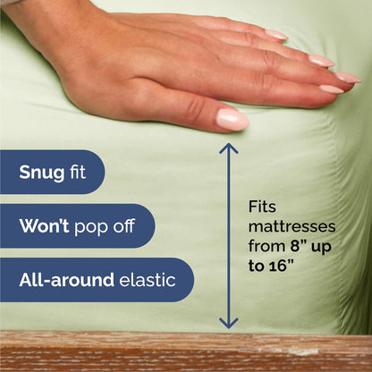 Queen Size Sheet Set by [Brand Name] - Comfy, Breathable & Cooling Luxury Bedding - Deep Pockets, Wrinkle-Free - Light Sage Green