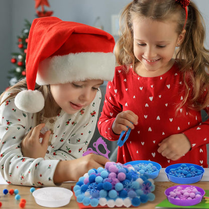 Skiennix Winter Sensory Bin Items - 208 Pcs Acrylic Snowflake Counting & Sorting Decor