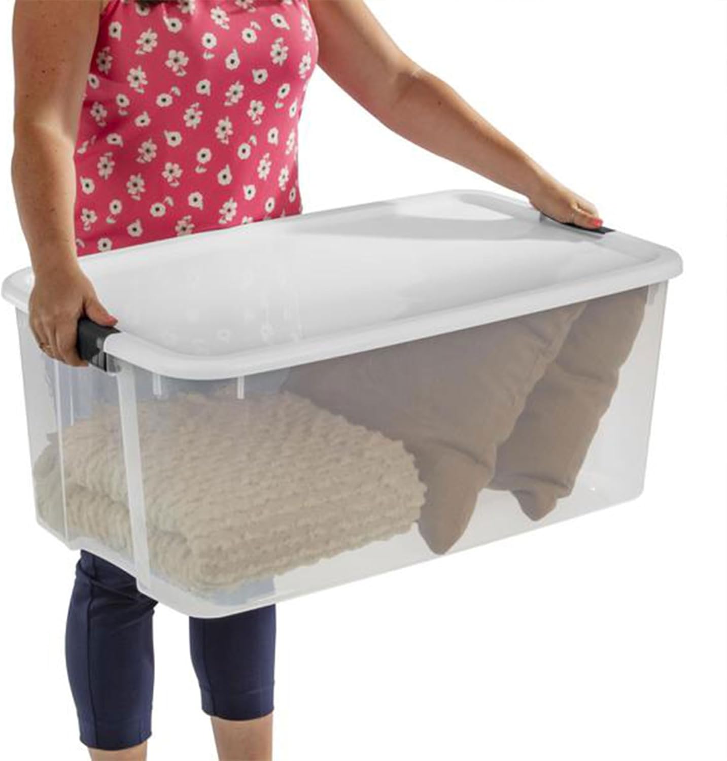 Sterilite 12-Pack Ultra Latching Storage Bins - Clear Plastic, 116 Quart Heavy-Duty Organizing Containers
