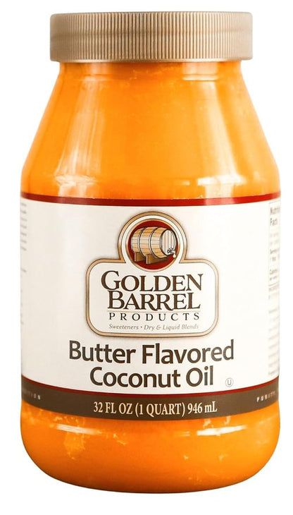 Golden Barrel Coconut Oil - Butter Flavored, 32 oz | Premium Cooking & Baking Oil