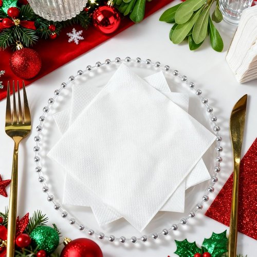 JollyPack 1000 Count White Beverage Napkins - 1-Ply Cocktail & Lunch Paper Napkins | 4.9 x 4.9 Folded, 9.8 x 9.8 Unfolded