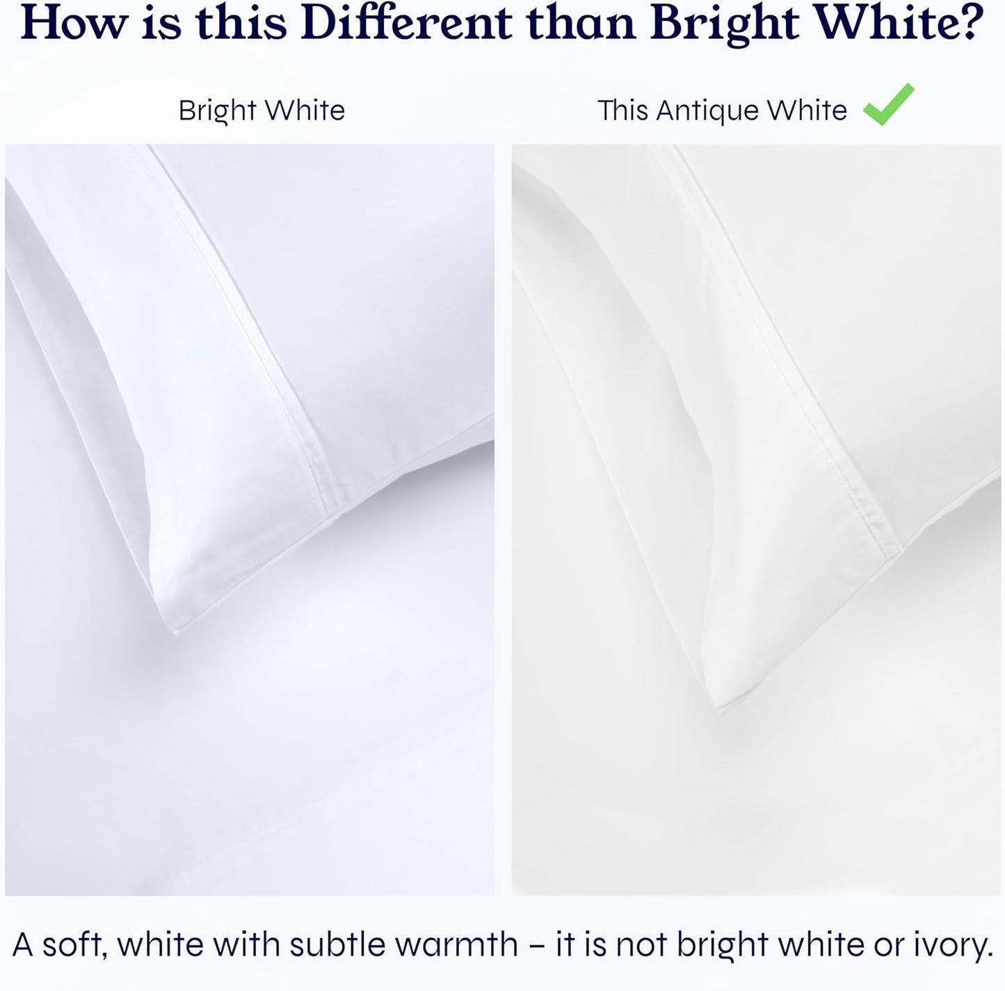 California Design Den Queen Sheet Sets - 400 Thread Count 100% Cotton Sateen - Soft, Breathable & Deep Pocket - Antique White (2-Pack)