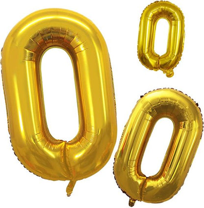 GOER Gold Foil Number 0 Balloons - 42 Inch for 10th to 100th Birthday & Anniversary Celebrations