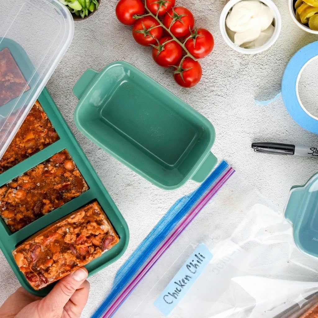 Souper Cubes Stoneware | Premium 5" x 3" Mini Baking Dishes with Silicone Covers - Set of 4, Made in USA