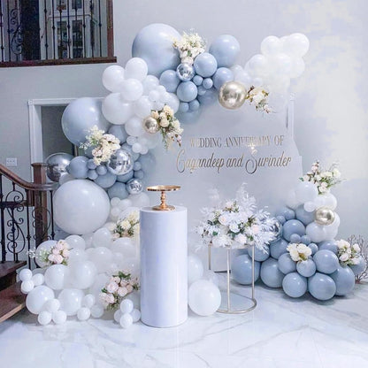 PartyWoo Dusty Blue Balloons - 36 Inch Slate Blue Latex Helium Balloons for Baby Showers & Weddings