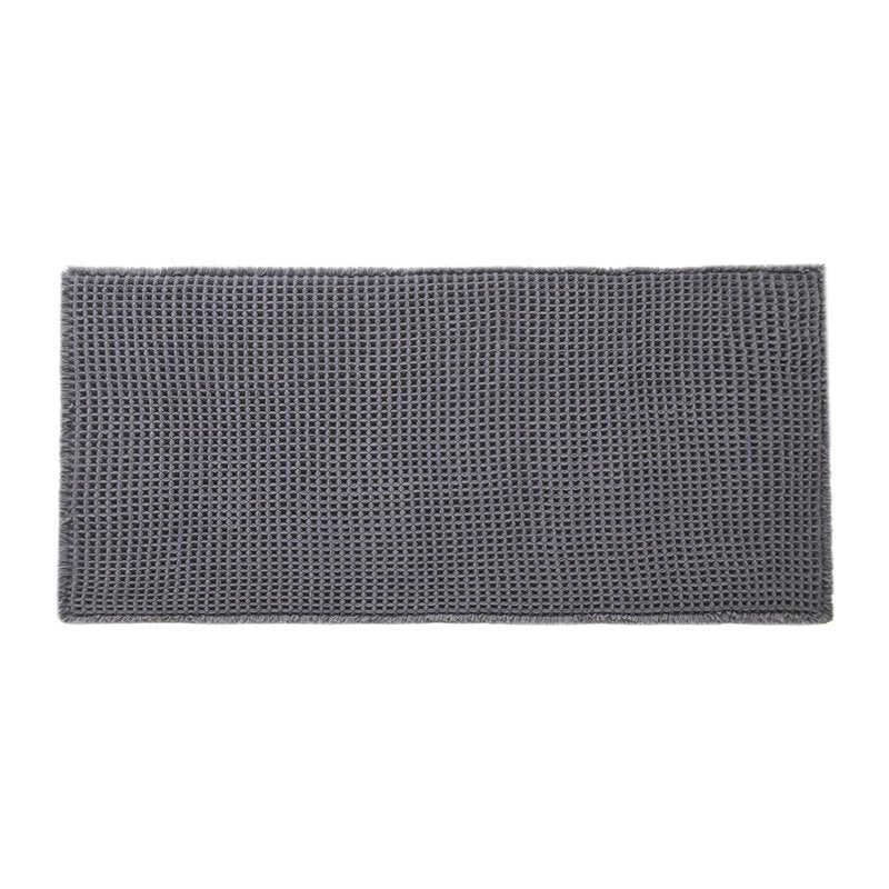 TYUU Waffle Bath Mat, Boho Bathroom Rugs Non Slip Washable Super Absorbent Quick Dry Bath Mat Farmhouse Bathroom Decor, 48"x24" Grey