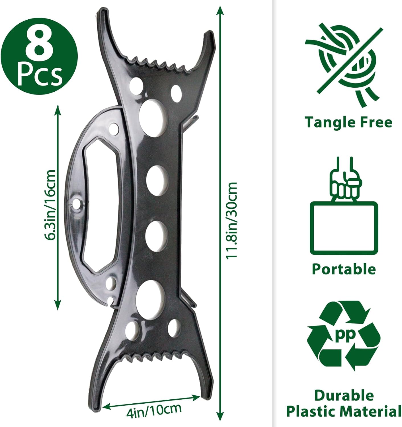 8Pack Christmas Light Storage Holder - All-Purpose Organizer for String Lights & Cords | Black