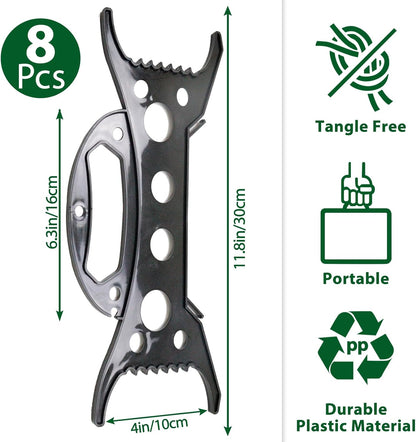 8Pack Christmas Light Storage Holder - All-Purpose Organizer for String Lights & Cords | Black