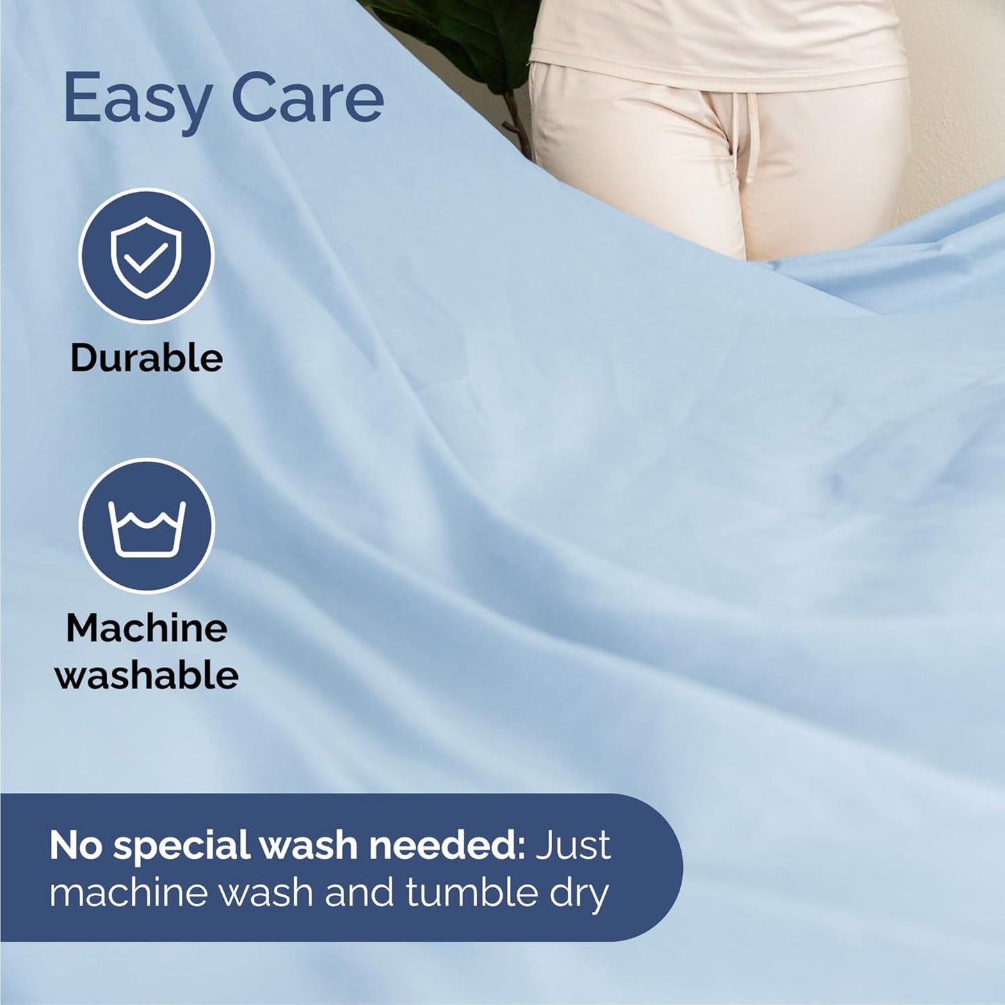 Queen Size 4-Piece Sheet Set by [Brand Name] - Comfy, Breathable & Cooling Bedding - Soft, Wrinkle-Free, Deep Pockets - Light Blue