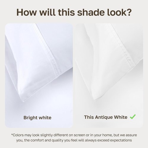 California Design Den Twin XL Bed Sheet Set - 100% Soft Cotton, 400 Thread Count, Silky Sateen - Antique White