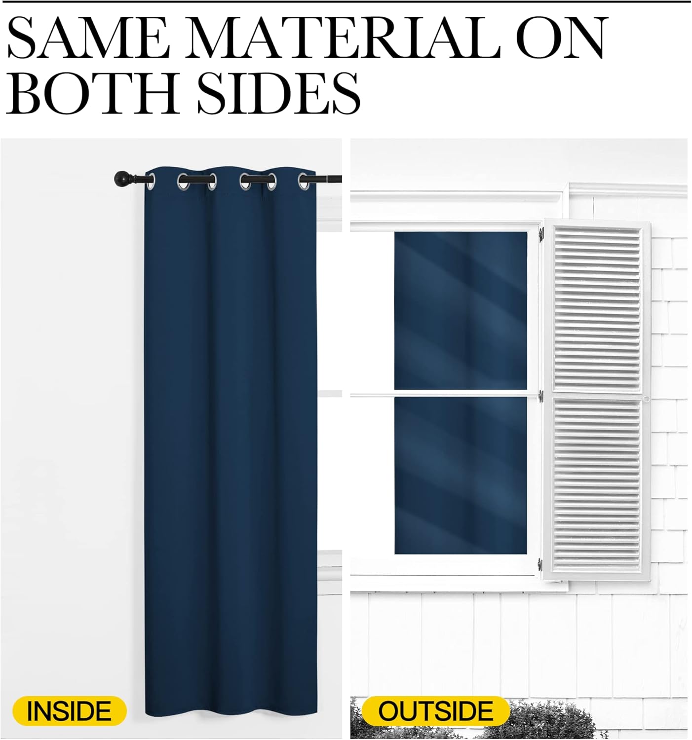NICETOWN Moroccan Blue Blackout Curtains - 90" Long, Sound Reducing & Heat Blocking | 55" Wide, 2 Panels