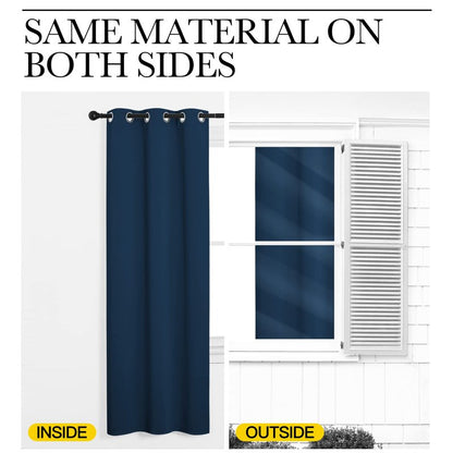 NICETOWN Moroccan Blue Blackout Curtains 90" Long for Office, Dining Room, Guest Room, Sound Reducing Heat and Cold Block Curtain Panels for Modern Room Decorative (55" Wide, 2 Pieces)