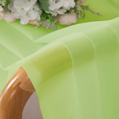 OWENIE Short Lime Sheer Curtains 30 Inch Length 2 Panels Set, Kitchen Curtains Tiers Light Filtering Rod Pocket Cafe Curtain for Basement Bathroom Small Half Window, 42" W x 30" L, Lime