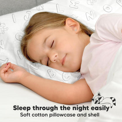 My Little Dreamy Toddler Pillow - Organic Cotton Travel Bed Pillow with Case | Soft & Breathable, 13x18 Inches for Ages 2-5