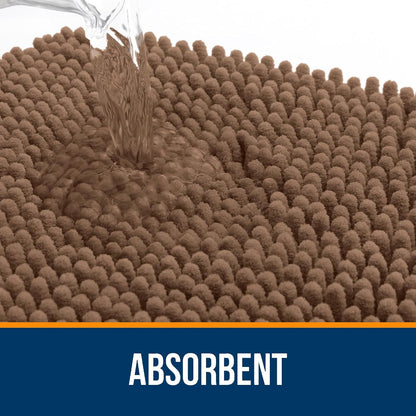 OLANLY Large Bath Rugs - Extra Soft Chenille, Quick Dry & Machine Washable | Mocha 47x32