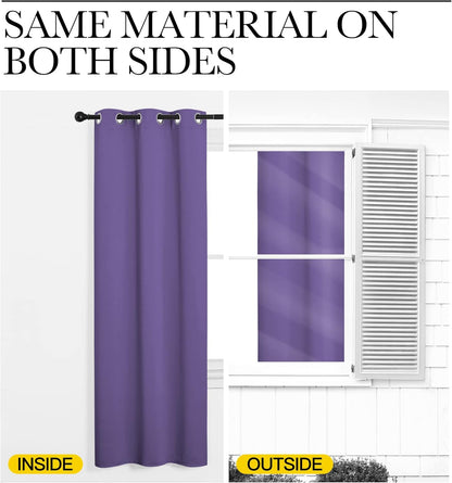 NICETOWN Blackout Curtain Panels - Thermal Insulated Grommet Drapes for Basement | Lilac Purple, 29x45 Inch (1 Pair)