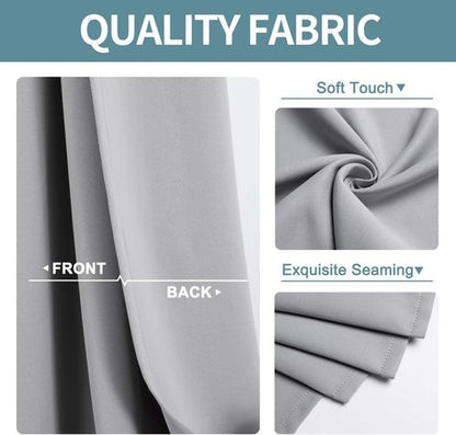 ChrisDowa Small Window Curtains - Grommet Thermal Insulated Room Darkening Panels, Light Grey (36 x 24 Inch)