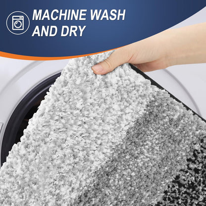 OLANLY Large Bathroom Rug Mat - Extra Soft Microfiber, Quick Dry & Machine Washable | 40x32, Black