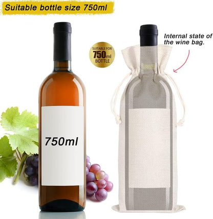 A Toast For the Host Wine Bag, Housewarming, Party Decor, Bridal Shower, Gift for Her, Hostess, Wedding, Girls Night, Holiday, Thank you Gift (Beige, 13.5 x 5.5Inches)